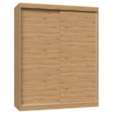 Kleiderschrank 160 cm mit Schiebetüren RANNO 5 – Eiche artisan