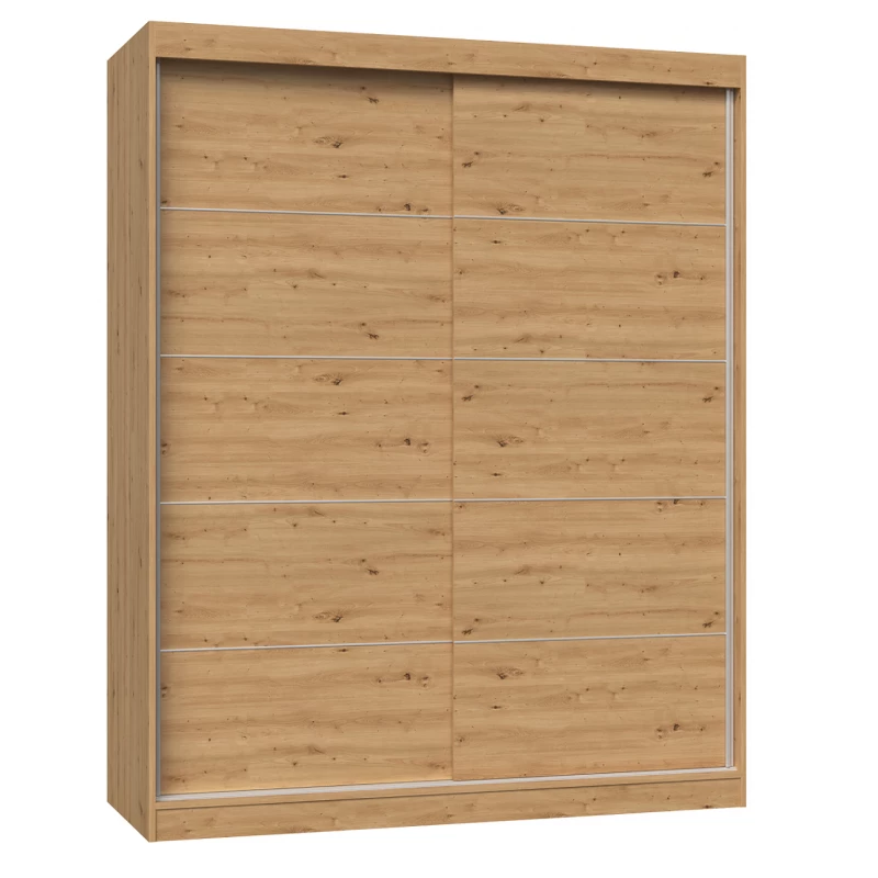 Kleiderschrank 160 cm mit Schiebetüren RANNO 5 – Eiche artisan