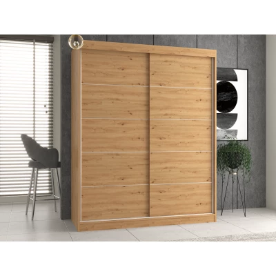 Kleiderschrank 160 cm mit Schiebetüren RANNO 5 – Eiche artisan