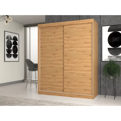 Kleiderschrank 160 cm mit Schiebetüren RANNO 4 – Eiche artisan