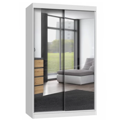 Kleiderschrank 120 cm mit Spiegel RANNO 3 – weiß