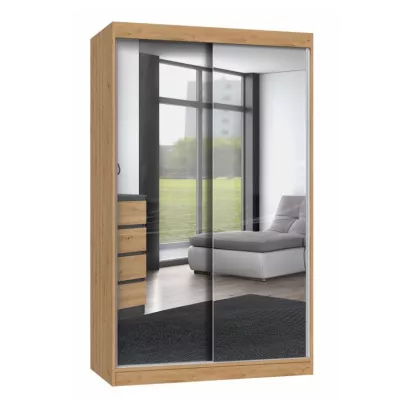 Kleiderschrank 120 cm mit Spiegel RANNO 3 – Eiche artisan