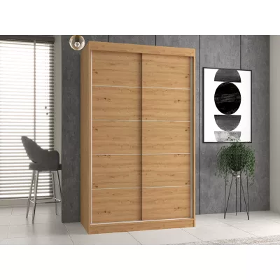 Kleiderschrank 120 cm mit Schiebetüren RANNO 2 – Eiche artisan