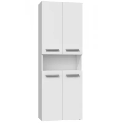 Badschrank mit Regal VALDUR 4 – mattweiß