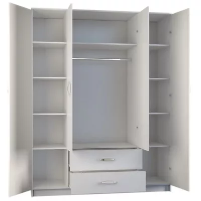 Kleiderschrank 160 cm mit Schubladen RAGNAR – weiß