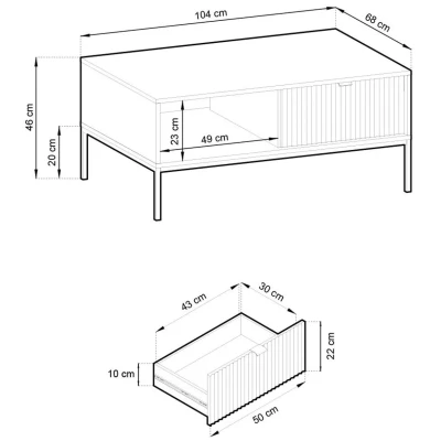 Couchtisch MISHEEL – schwarz