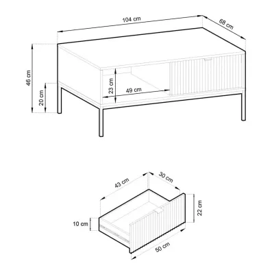 Couchtisch MISHEEL – schwarz