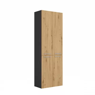 Badschrank mit Wäschekorb ATSO 2 – Artisan-Eiche / Anthrazit