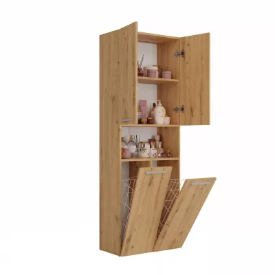 Badschrank mit Wäschekorb ATSO 4 – Artisan-Eiche