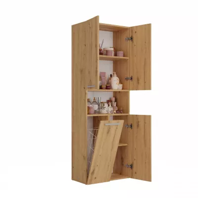 Badschrank mit Wäschekorb ATSO 3 – Artisan-Eiche