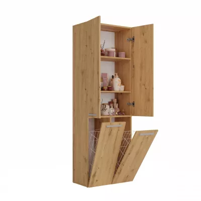 Badschrank mit Wäschekorb ATSO 2 – Artisan-Eiche