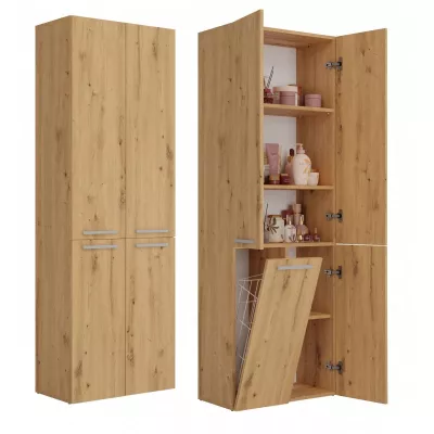 Badschrank mit Wäschekorb ATSO 1 – Artisan-Eiche