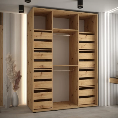 Set mit 2 Schubladen für einen 45 cm tiefen UNIS-Schrank – Artisan-Eiche