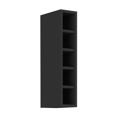 Offener Oberschrank AGAFIJA – Breite 15 cm, schwarz