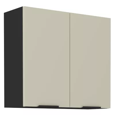 Küchenhängeschrank AGAFIJA – Breite 80 cm, Cashmere / Schwarz