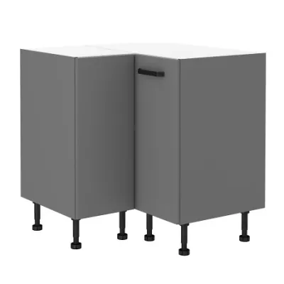 Unterer Eckschrank NELJA – 90 x 90 cm, Anthrazit