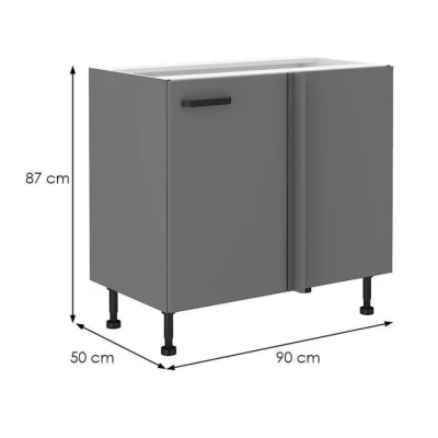 Verlängerter Eckschrank NELJA – Breite 105 cm, Anthrazit