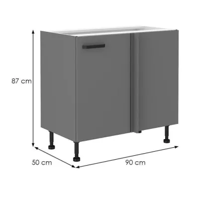 Verlängerter Eckschrank NELJA – Breite 105 cm, Anthrazit