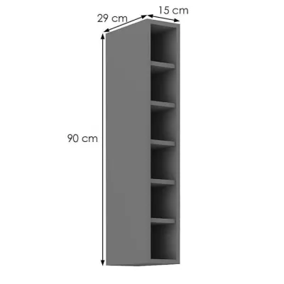 Oberer Hochschrank NELJA – Breite 15 cm, Anthrazit