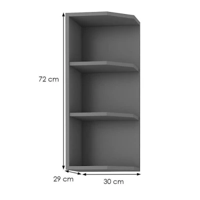 Oberer Eckschrank NELJA – Breite 30 cm, Anthrazit