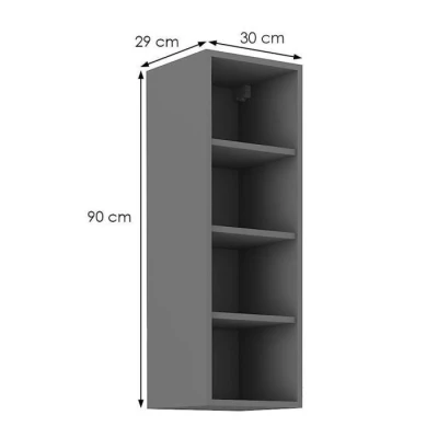 Offener Hochschrank NELJA – Breite 30 cm, Anthrazit