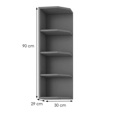 Eckhochschrank NELJA – Breite 30 cm, Anthrazit