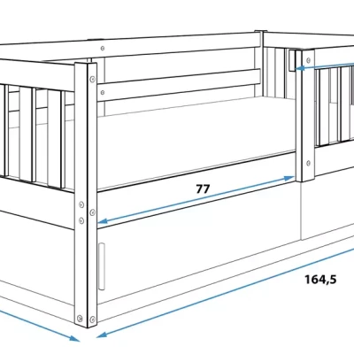 Kinderbett 80 x 160 AGAPI mit Türen – Graphit