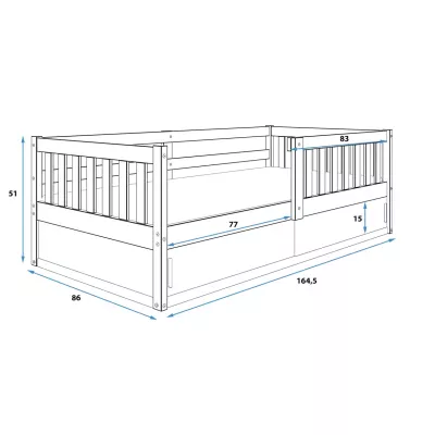 Kinderbett 80 x 160 AGAPI mit Türen – Graphit