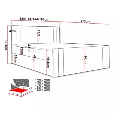 Boxspringbett CELESTA – 180x200, Gelb + GRATIS Topper