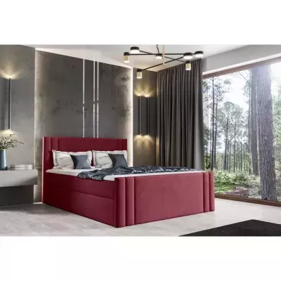 Boxspringbett CELESTA – 180x200, Rot + GRATIS Topper