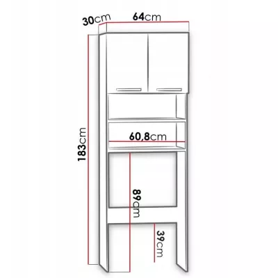 Waschmaschinen-Überbauschrank ADRIENNA – Sonoma-Eiche