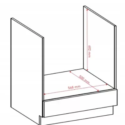 Herdschrank MALILA – Breite 60 cm, Schwarz / Eiche Artisan