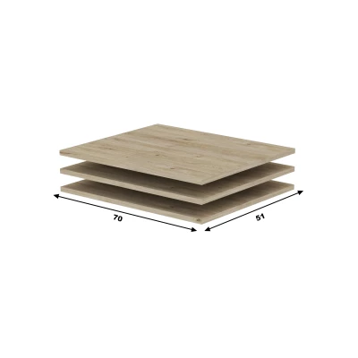 Set 3x Regalboden für Kleiderschrank 122 cm RANDLER – Hickory-Nussbaum