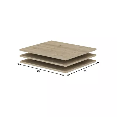 Set 3x Regalboden für Kleiderschrank 122 cm RANDLER – Hickory-Nussbaum