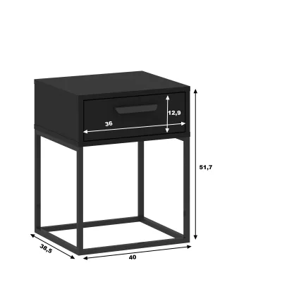 Nachttisch mit Schublade MARETA 4 – Schwarz