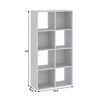 Schmales Standregal LAMPASES 3 – Weiß