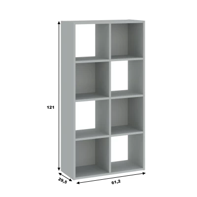 Schmales Standregal LAMPASES 3 – Grau