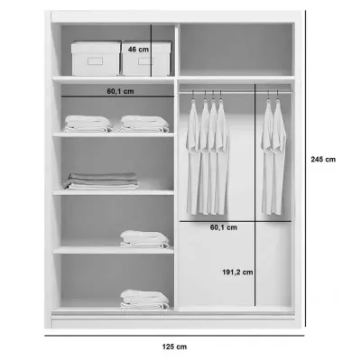 Geräumiger Kleiderschrank 125/245 CALEB – Eiche Sonoma / weiß