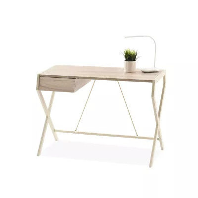 Designerschreibtisch TARAS – cremefarben / beige Esche