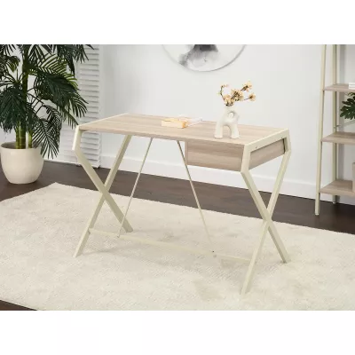 Designerschreibtisch TARAS – cremefarben / beige Esche