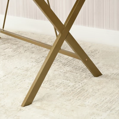 Designerschreibtisch TARAS – golden/Nussbaum