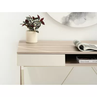 Schreibtisch mit Schubladen HELMAR – cremefarben / beige Esche