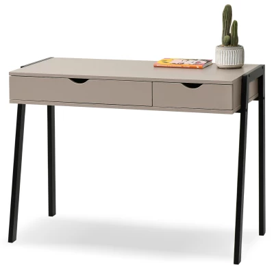 Schreibtisch ERCHIS – schwarz/beige