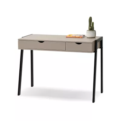 Schreibtisch ERCHIS – schwarz/beige