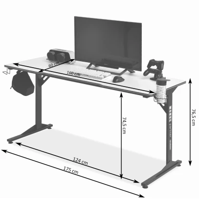 Schreibtisch 160 HARO – schwarz/weiß