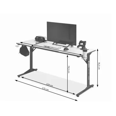 Schreibtisch 160 HARO – schwarz/weiß