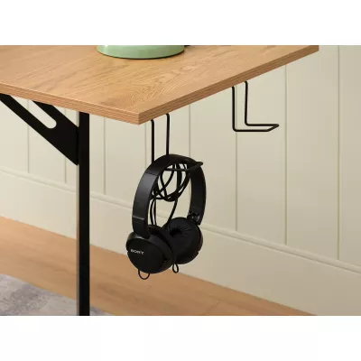 Eck-Gamingtisch HARO – schwarz/Eiche