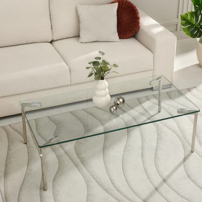 Breiter Couchtisch KIRO – transparent