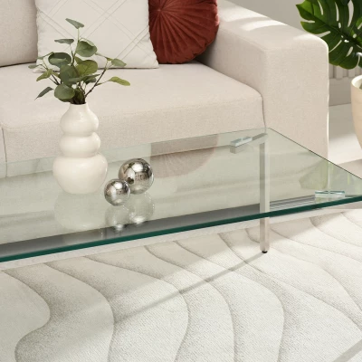 Breiter Couchtisch KIRO – transparent