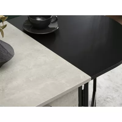 Ausziehbarer Couchtisch IZAK – schwarz/Beton